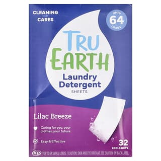 Tru Earth, Eco-Strips®, Detergente para la ropa ultraconcentrado, Brisa lila, 32 tiras