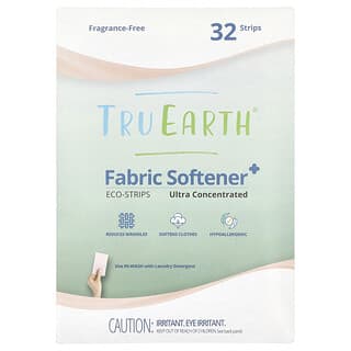 Tru Earth, Adoucissant pour textile+ Bandes écologiques, Ultraconcentré, Sans parfum, 32 bandes