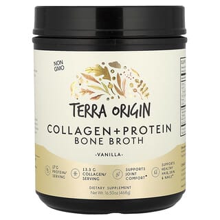 Terra Origin, コラーゲン＋プロテインボーンブロス、バニラ、468g（16.5オンス）