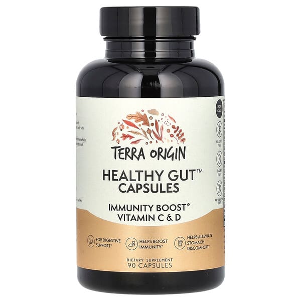 Terra Origin, Healthy Gut Capsules with Immunity Boost Vitamin C & D ...