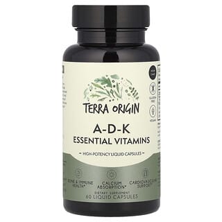 Terra Origin, A-D-K Essential Vitamins, 60 Liquid Capsules