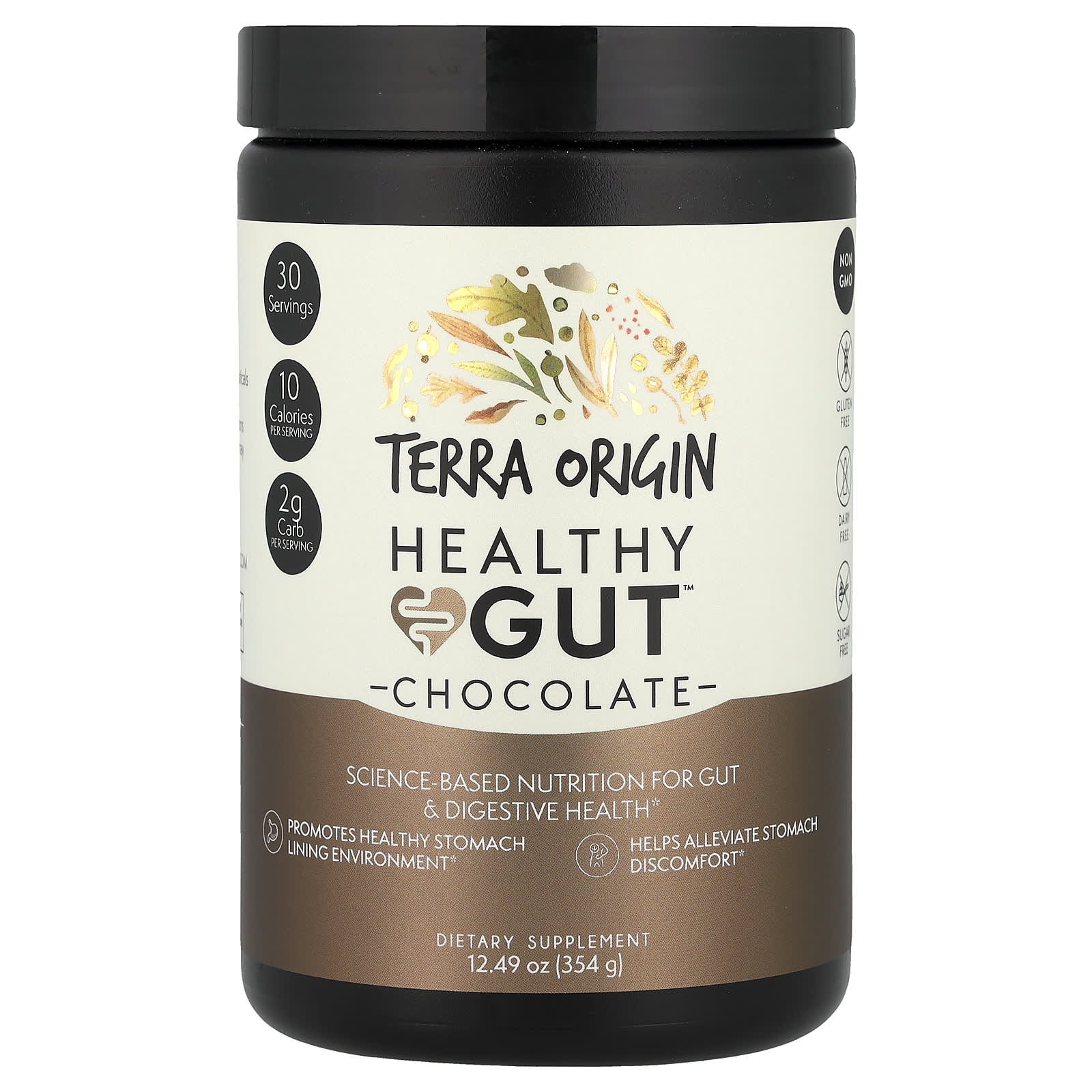 Terra Origin, Healthy Gut™, добавка для здоровья кишечника, с шоколадным вкусом, 354 г (12,49 унции)