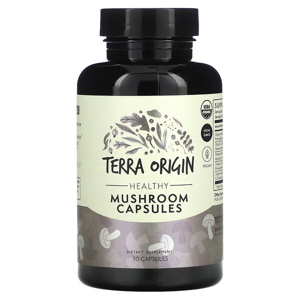 Terra Origin, Healthy Mushroom Capsules, 90 Capsules