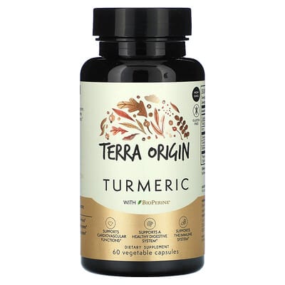 Terra Origin, Curcumin with Piperine, 60 Vegetarian Capsules