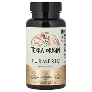 Terra Origin, Gurkemeje med BioPerine, 60 vegetabilske kapsler