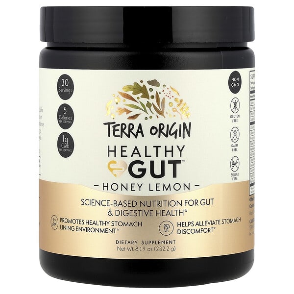 Terra Origin, Usus Sehat, Lemon Madu, 232 g (8,16 ons)