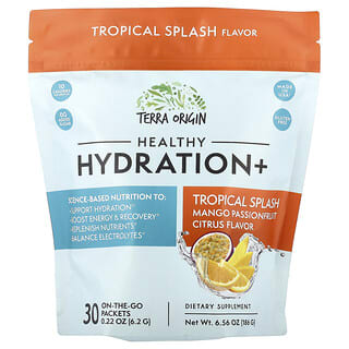 Terra Origin, Healthy Hydration+, Tropical Splash, 30 Bungkus Praktis, Masing-Masing 6,2 g (0,22 ons)