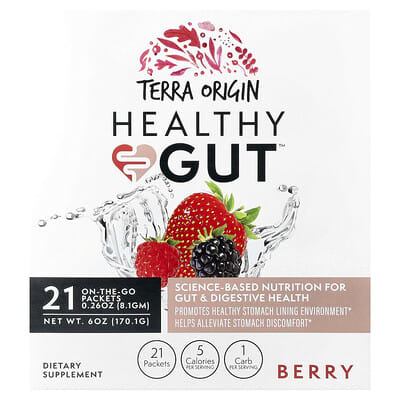 Terra Origin, Healthy Gut™, Berry Flavor, 21 Packets, 0.26 oz (8.1 g) Each