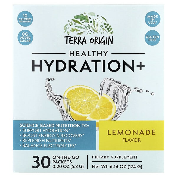 Healthy Hydration+, Lemonade, 30 On The Go Packets, 0.20 oz (5.8 g) Each