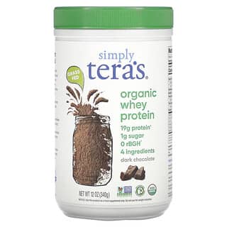 Simply Tera's, グラスフェッド, オーガニック ホエイタンパク質, フェアトレード オーガニックダークチョコレート, 12 オンス (340 g)