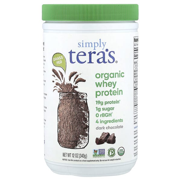 Simply Tera's, Organic Whey Protein, Dark Chocolate, 12 oz (340 g) — product photo 1