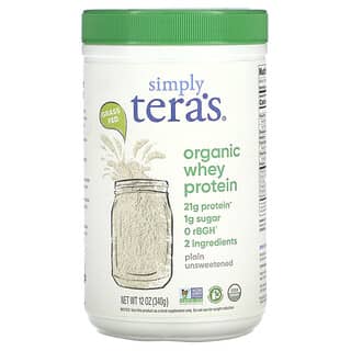 Simply Tera's, органический сывороточный протеин, обычный, без подсластителя, 340 г (12 унций)