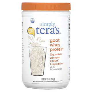 Simply Tera' s, Goat Whey Protein, Plain Unsweetened, 12 oz (340 g)