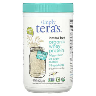Simply Tera's, органический сывороточный протеин, бурбон, ваниль, 340 г (12 унций)