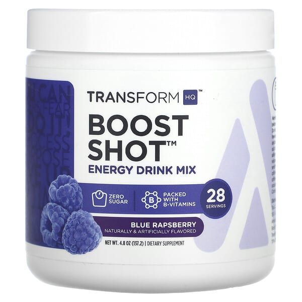 TransformHQ, Boost Shot, Energy Drink Mix, Blue Rapsberry, 4.8 oz (137.2 g)