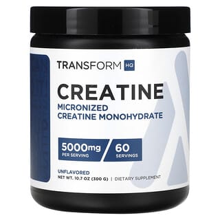 TransformHQ, Creatina, sin sabor, 5000 mg, 300 g (10,7 oz)