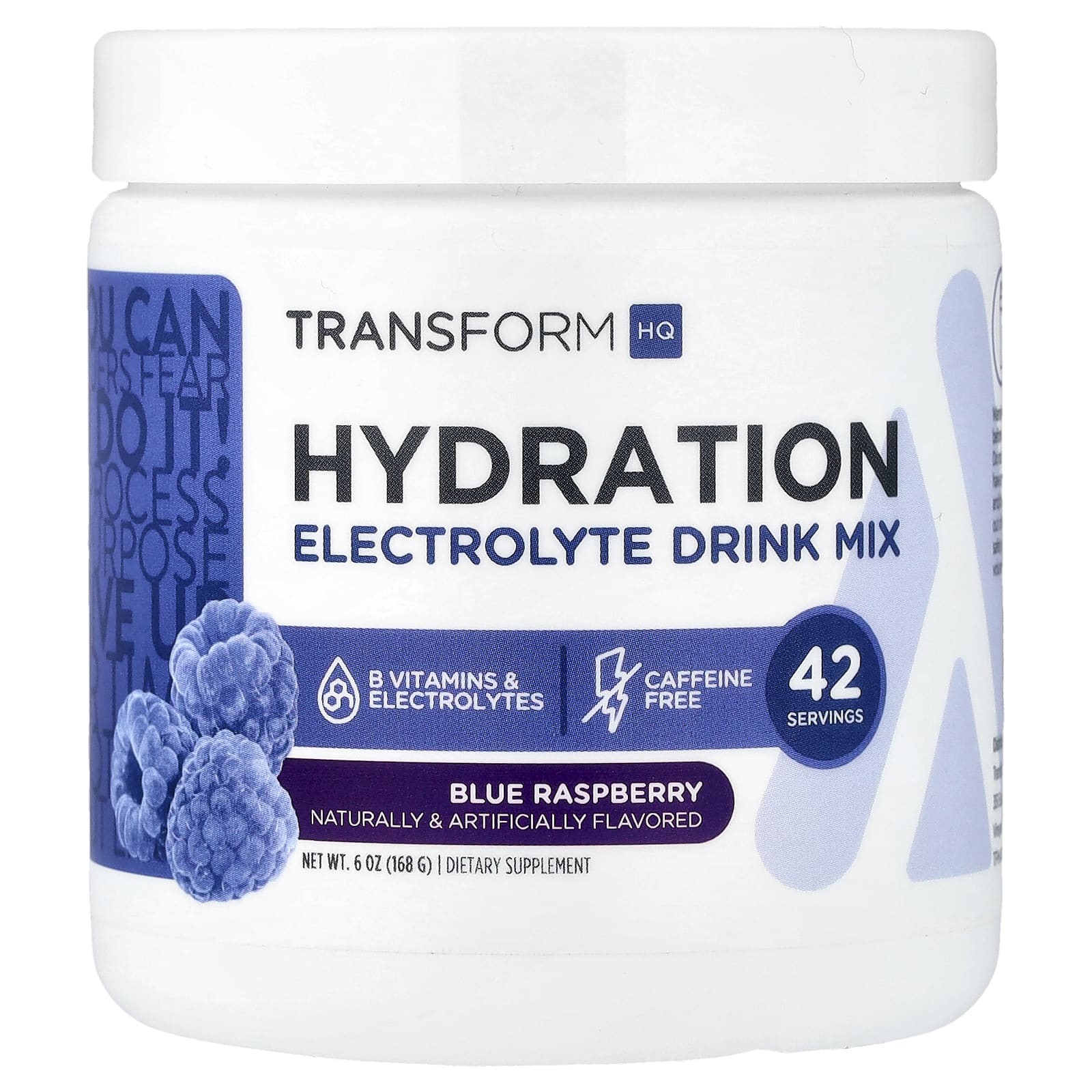 TransformHQ Hydration, Electrolyte Drink Mix, Caffeine Free – Blue Raspberry – 168 g de TransformHQ