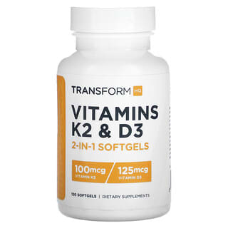 TransformHQ, Vitaminas K2 y D3, 120 cápsulas blandas