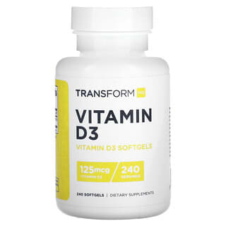 TransformHQ, Vitamin D3, 125 mcg, 240 Weichkapseln