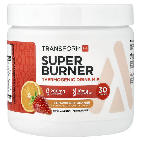 TransformHQ, Super Burner, Thermogenic Drink Mix, Strawberry Orange, 10.6 oz (297 g) (Discontinued Item) — product photo 1