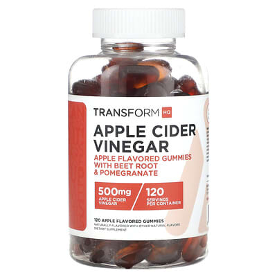 TransformHQ, Apple Cider Vinegar, 500 mg, 120 Apple Gummies