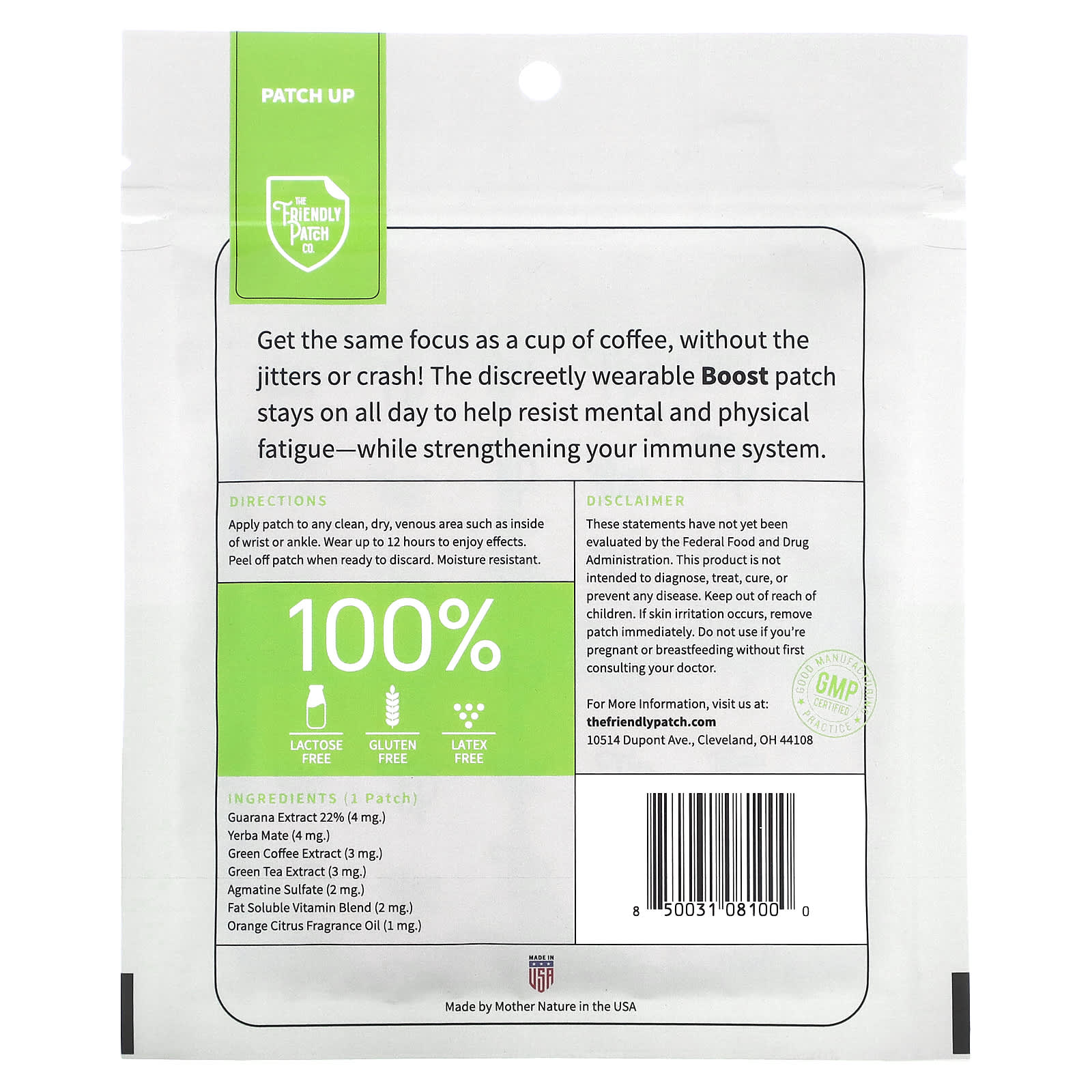 The Friendly Patch, Boost, Energy Patch, 28 Patches