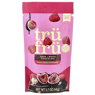 Tru Fru, Freeze-Dried Raspberrys, Dark + White Chocolate, gefriergetrocknete Himbeeren, dunkle + weiße Schokolade, 48 g (1,7 oz.)
