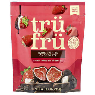 Tru Fru, Fresas liofilizadas, Chocolate negro y blanco, 96 g (3,4 oz)
