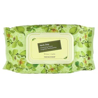The Face Shop, Herb Day Cleansing Tissue, 70 Wipes