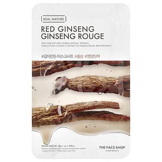 The Face Shop, Real Nature, маска для лица, красный женьшень, 1 шт., 20 г (0,70 унции)