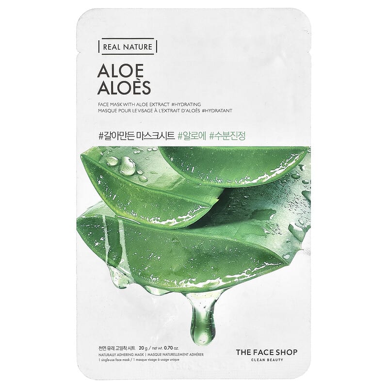 Real Nature, Masque pour le visage, Alos, 1 masque, 20 g