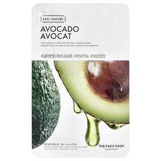 The Face Shop, Real Nature, маска для лица, авокадо, 1 шт., 20 г (0,70 унции)