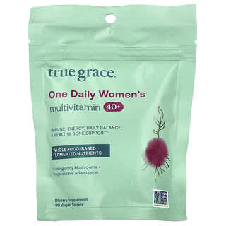 True Grace, One Daily Women's Multivitamin, 40+, 90 Vegan Tablets