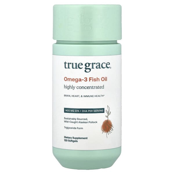 True Grace, Omega-3 Fish Oil, 120 Softgels — product photo 1