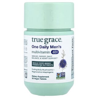 True Grace, Suplemento multivitamínico diario para hombres mayores de 40 años, 30 comprimidos veganos