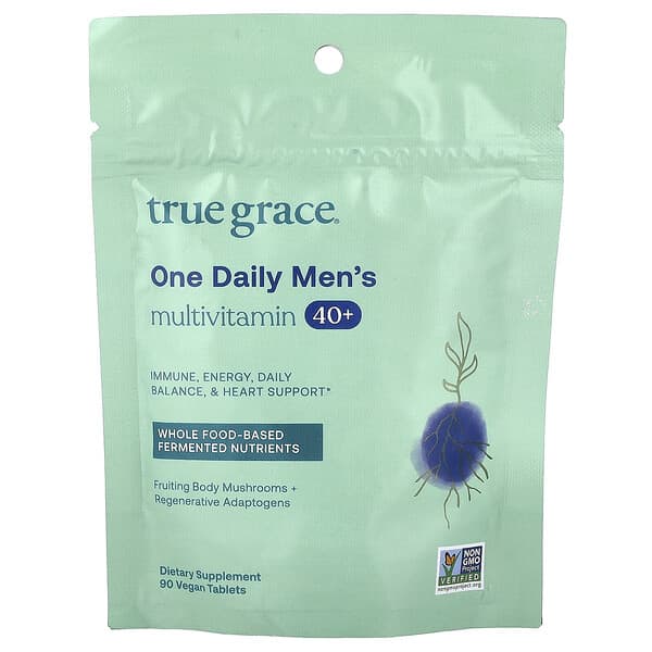 True Grace, One Daily Men's Multivitamin 40+ , 90 Vegan Tablets — product photo 1