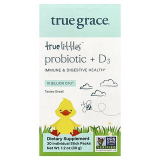True Grace, True Littles™  Probiotic + D3, 30 Individual Stick Packs, 0.04 oz (1 g) Each