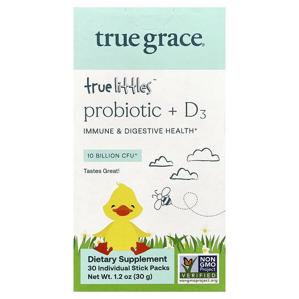 True Grace, True Littles™ Probiotic + D3, 30 Individual Stick Packs, 0.04 oz (1 g) Each — product photo 1