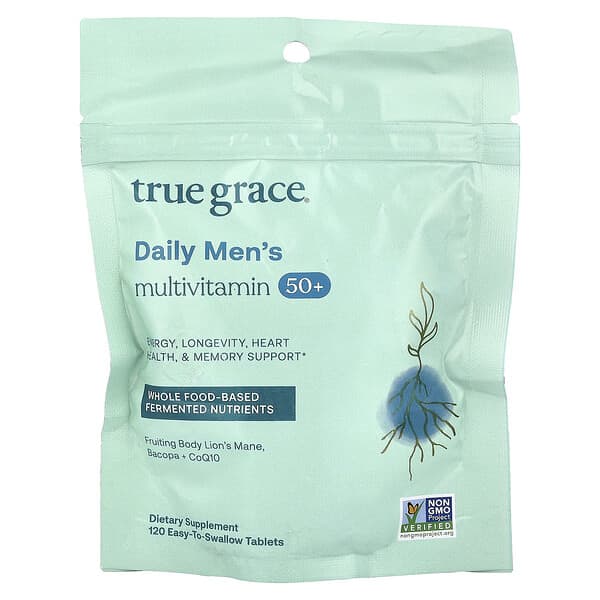 True Grace, Daily Men's Multivitamin 50+, 120 Easy-to-Swallow Tablets — product photo 1