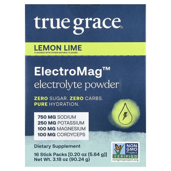 ElectroMag™, Electrolyte Powder, Lemon Lime, 16 Stick Packs, 0.20 oz (5.64 g) Each