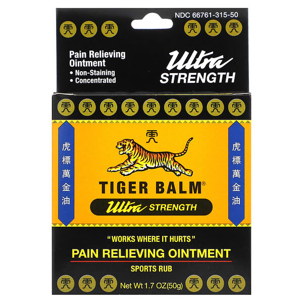 Tiger Balm, 止痛膏，加强型，1.7 盎司（50 克）