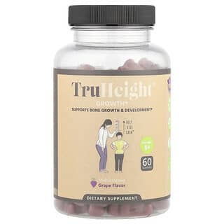 TruHeight, Growth Gummies, Multivitamin, For Ages 5+, Grape, 60 Gummies