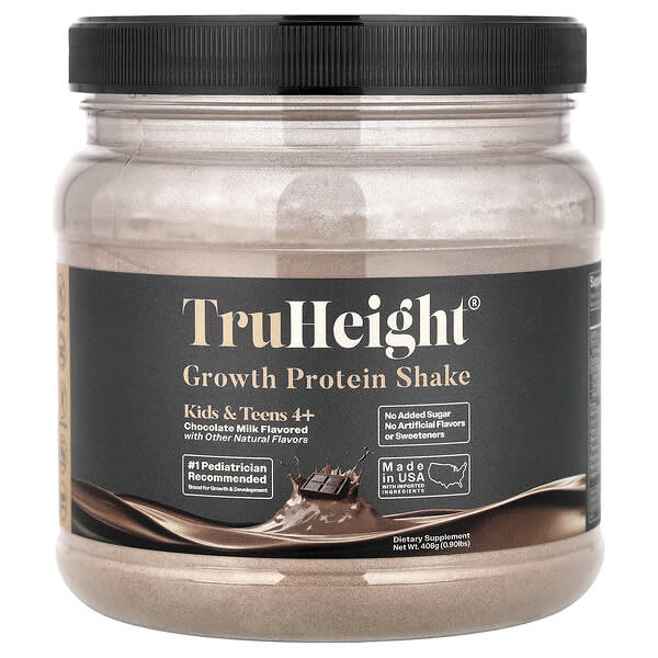 TruHeight, Growth Protein Shake, Kids & Teens 4+, Chocolate Milk, 0.90 lbs (408 g)