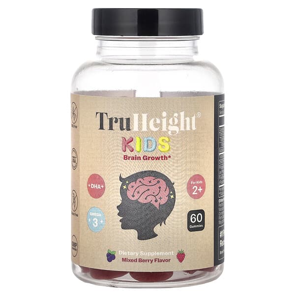 Kids, Brain Growth Gummies, For Kids 2+, Mixed Berry, 60 Gummies