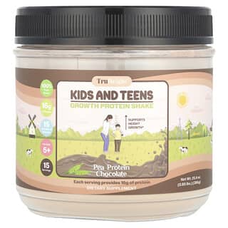 TruHeight, Kids And Teens Growth Pea Protein Shake, For Kids 5+, Chocolate, 0.85 lbs (386 g)