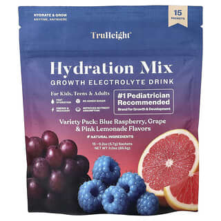 TruHeight, Hydration Mix, For Kids, Teens & Adults, Variety Pack, 15 Packets, 5.7 g (0.2 oz) Each