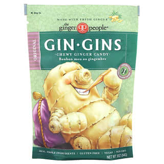 The Ginger People, Gin Gins, Chewy Ginger Candy, Kaubonbon mit Ingwer, original, 84 g (3 oz.)