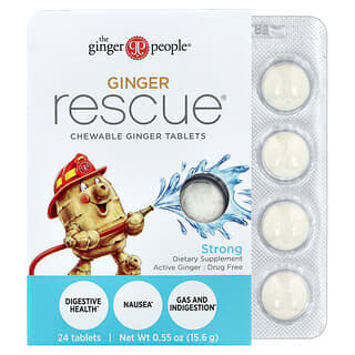 The Ginger People, Ginger Rescue, Comprimés à croquer au gingembre, Fort, 24 comprimés, 15,6 g