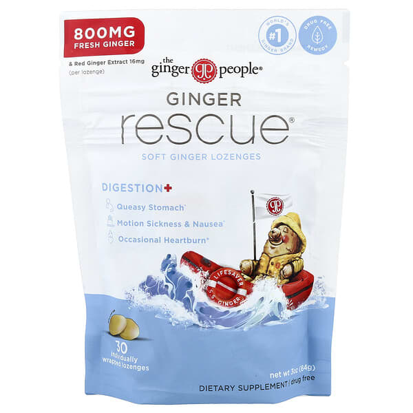 Ginger Rescue®, Soft Ginger Lozenges, 30 Individually Wrapped Lozenges