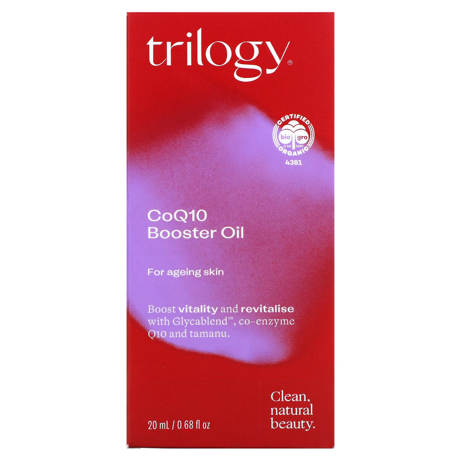 Vervagen Mauve rechtdoor Trilogy, CoQ10 Booster Oil, 0.68 fl oz (20 ml)